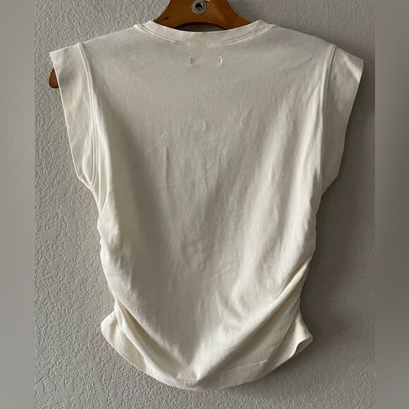 *Flaw-Ink Spot* Madewell NWT Side-Cinch Muscle Tee Size XXS in Lighthouse - Picture 9 of 11